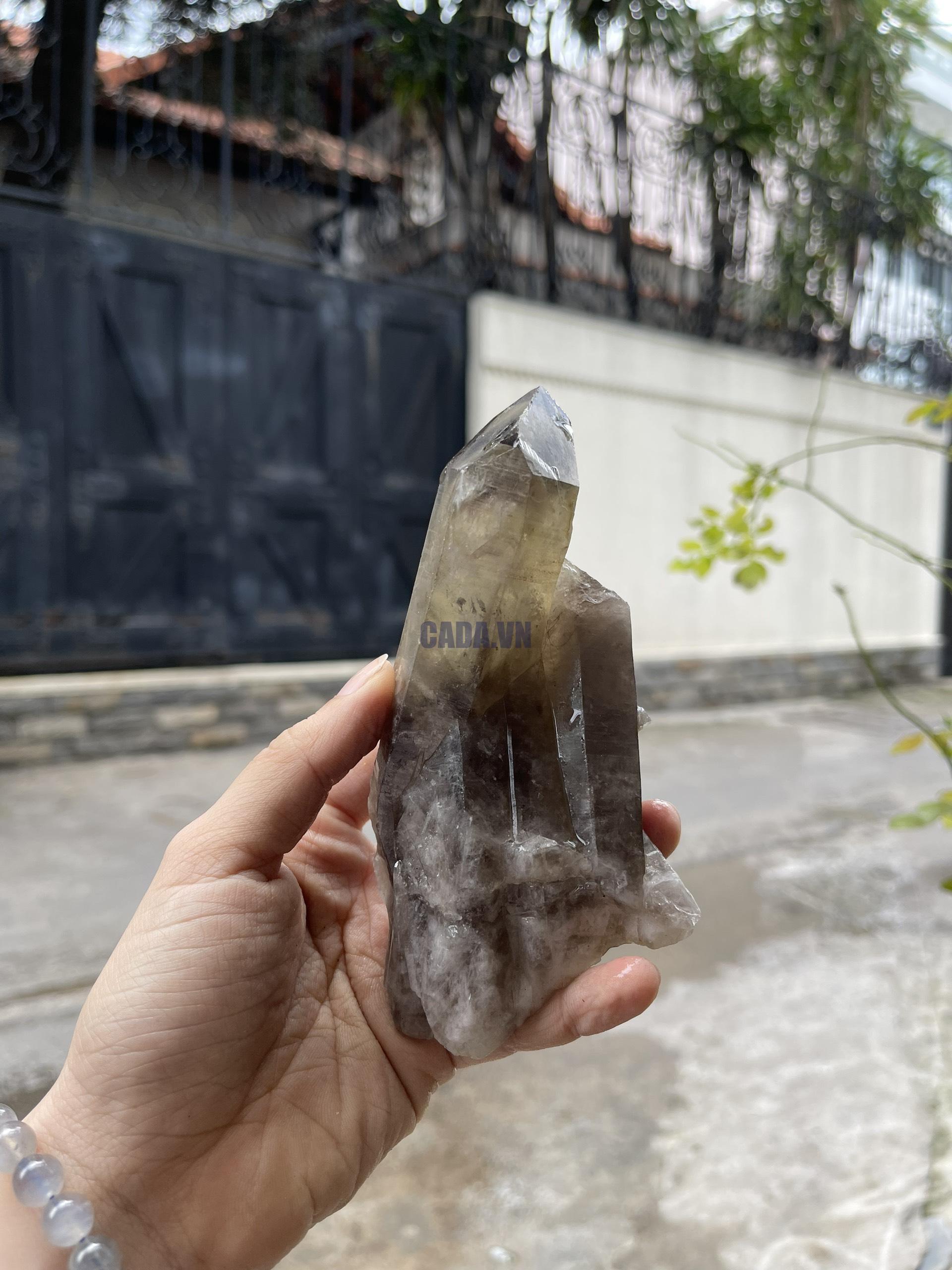 CỤM TINH THỂ THẠCH ANH KHÓI VÀNG - Smoky citrine quartz