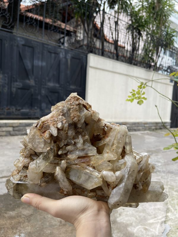 CỤM TINH THỂ THẠCH ANH KHÓI VÀNG - Smoky citrine quartz
