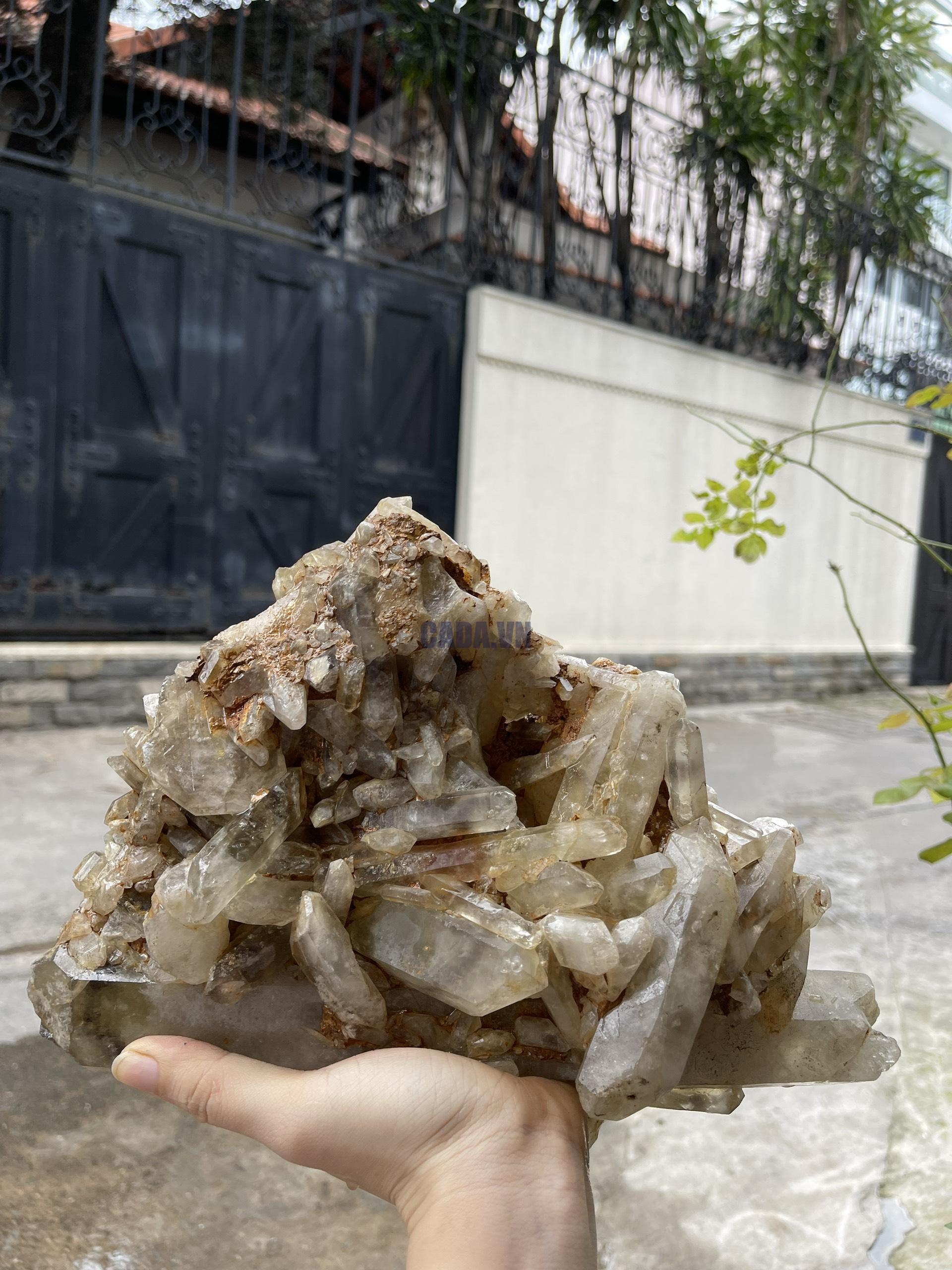 CỤM TINH THỂ THẠCH ANH KHÓI VÀNG - Smoky citrine quartz