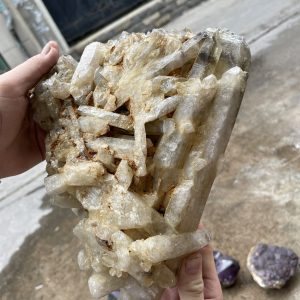 CỤM TINH THỂ THẠCH ANH KHÓI VÀNG - Smoky citrine quartz