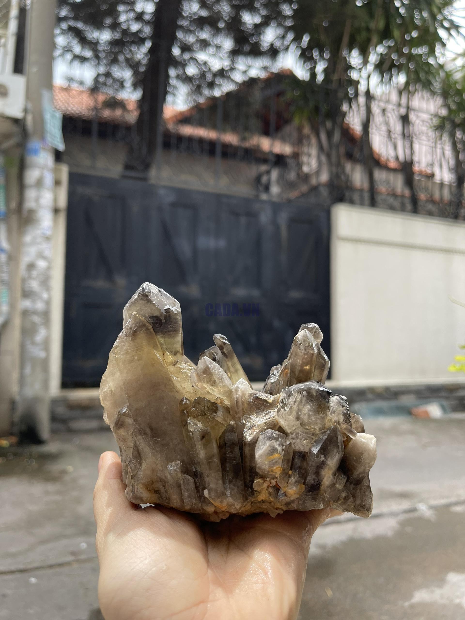 CỤM TINH THỂ THẠCH ANH KHÓI VÀNG - Smoky citrine quartz