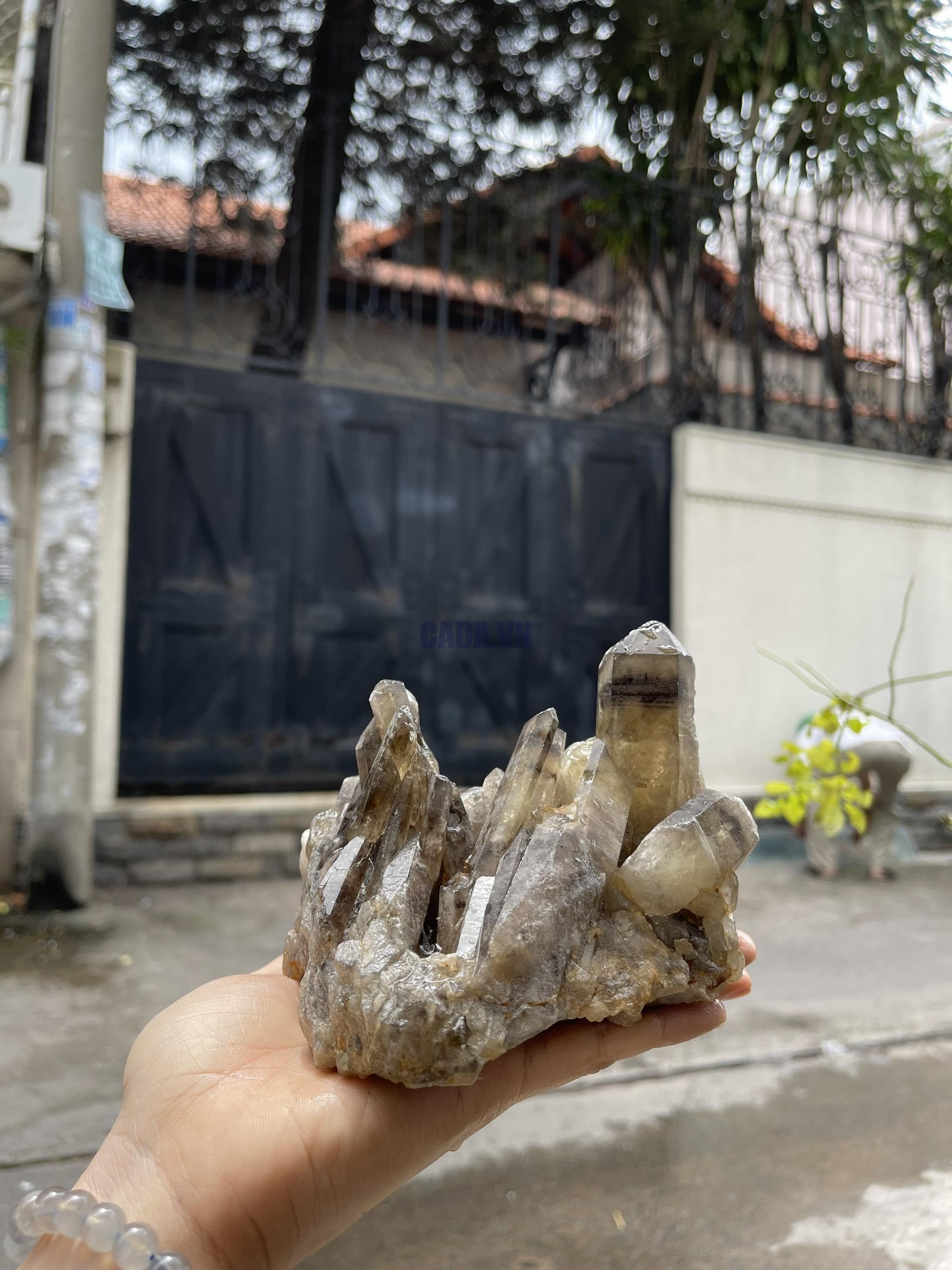 CỤM TINH THỂ THẠCH ANH KHÓI VÀNG - Smoky citrine quartz