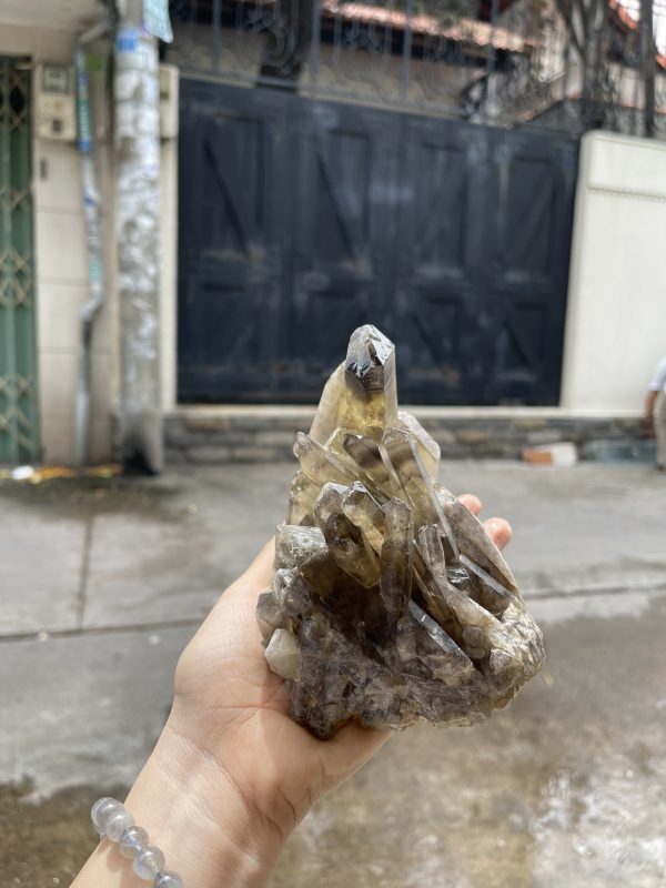 CỤM TINH THỂ THẠCH ANH KHÓI VÀNG - Smoky citrine quartz