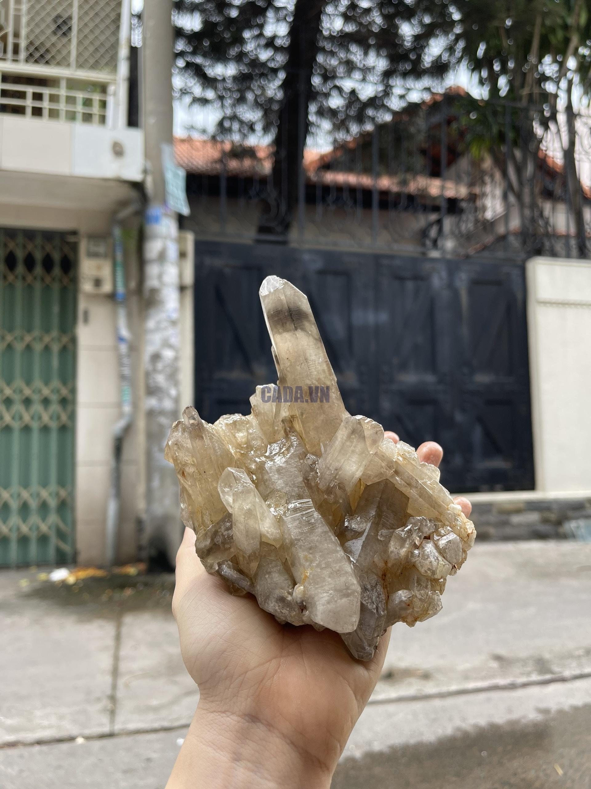 CỤM TINH THỂ THẠCH ANH KHÓI VÀNG - Smoky citrine quartz