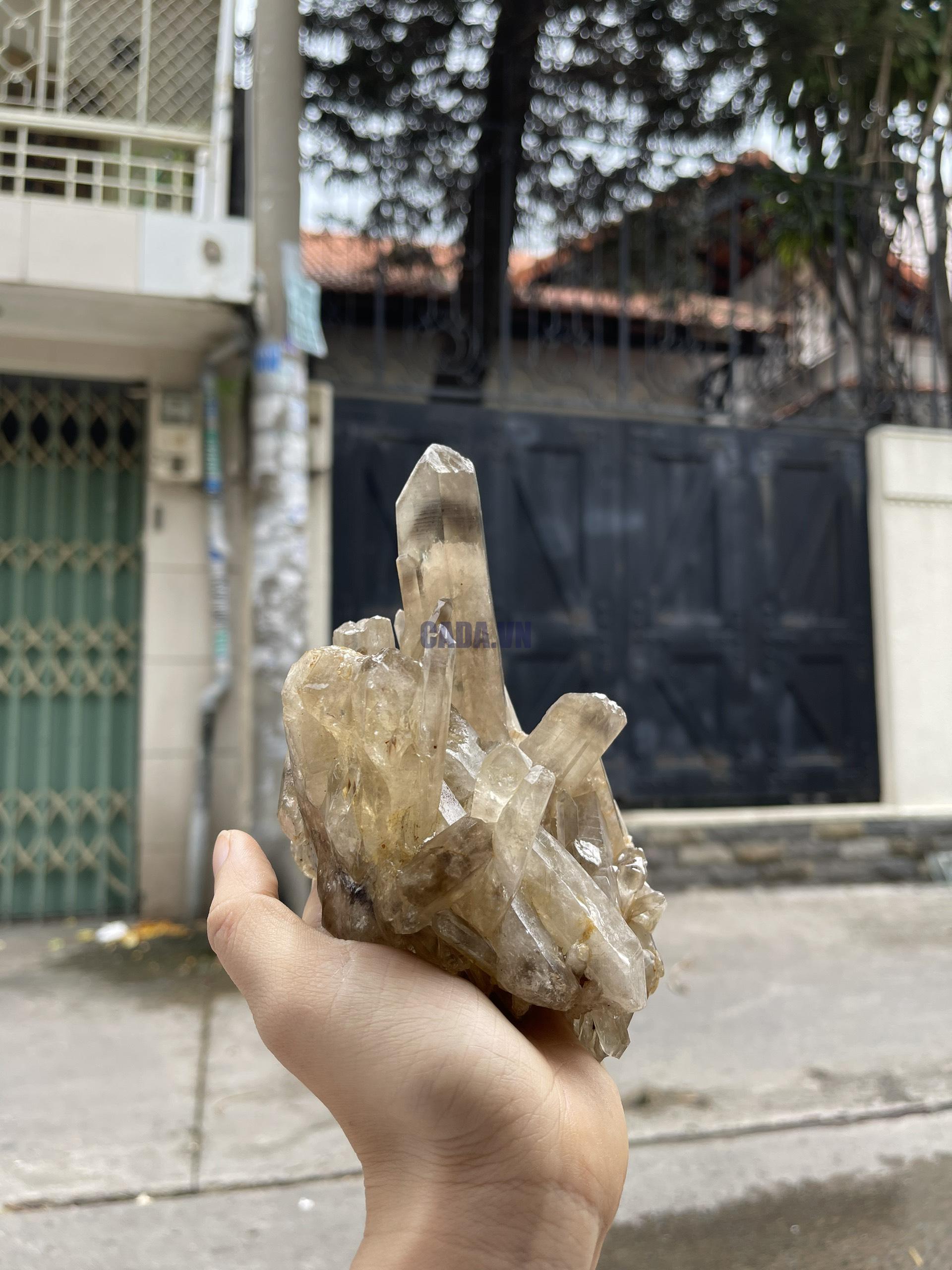 CỤM TINH THỂ THẠCH ANH KHÓI VÀNG - Smoky citrine quartz