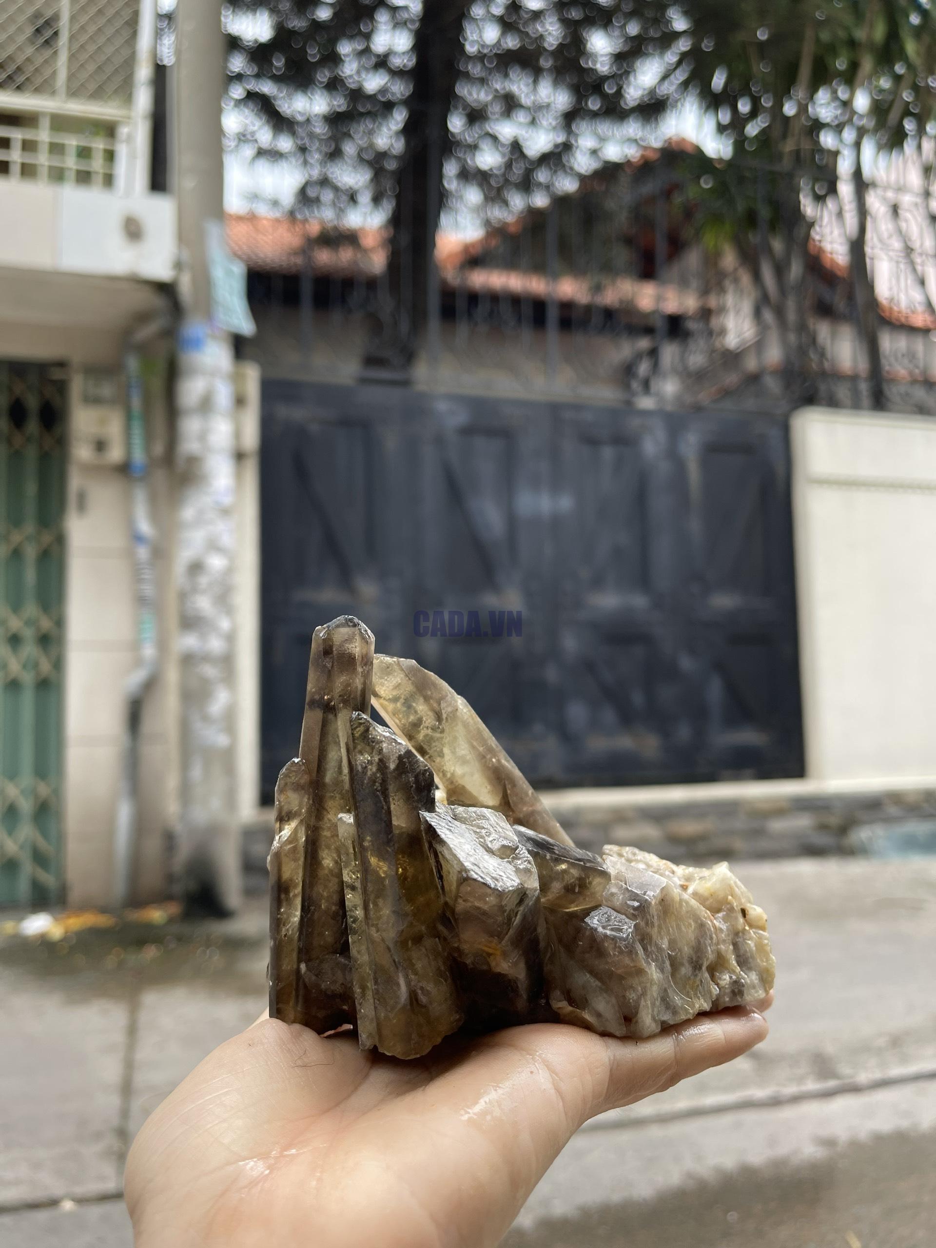 CỤM TINH THỂ THẠCH ANH KHÓI VÀNG - Smoky citrine quartz