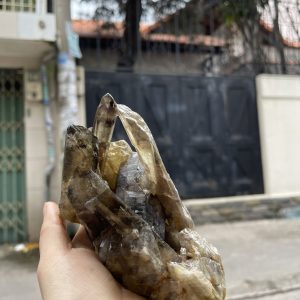 CỤM TINH THỂ THẠCH ANH KHÓI VÀNG - Smoky citrine quartz