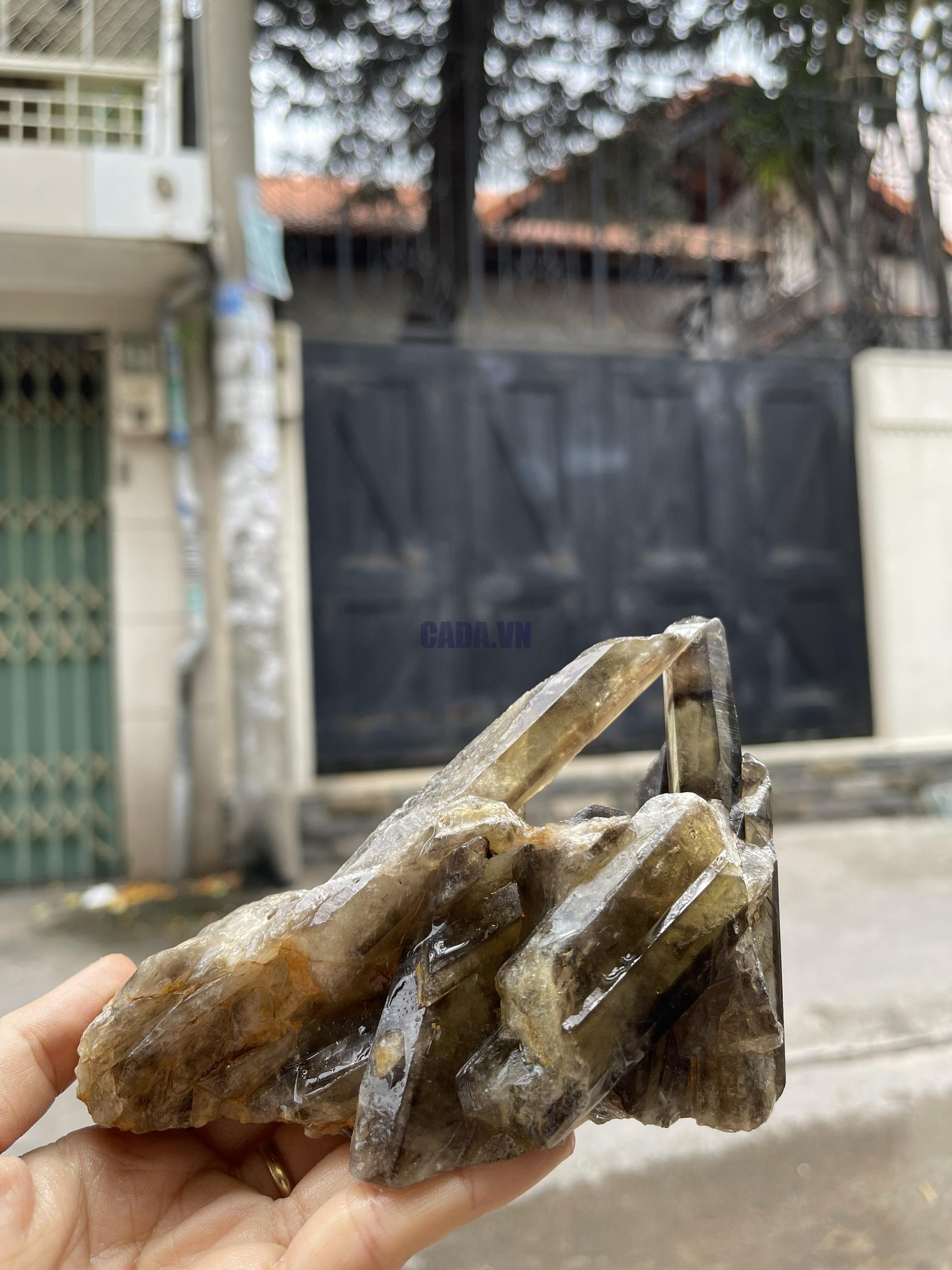 CỤM TINH THỂ THẠCH ANH KHÓI VÀNG - Smoky citrine quartz