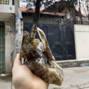 CỤM TINH THỂ THẠCH ANH KHÓI VÀNG - Smoky citrine quartz