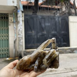 CỤM TINH THỂ THẠCH ANH KHÓI VÀNG - Smoky citrine quartz