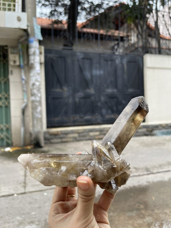 CỤM TINH THỂ THẠCH ANH KHÓI VÀNG - Smoky citrine quartz