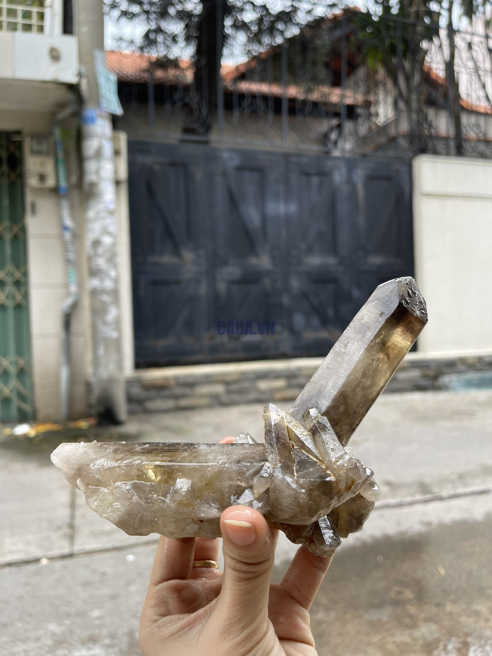 CỤM TINH THỂ THẠCH ANH KHÓI VÀNG - Smoky citrine quartz