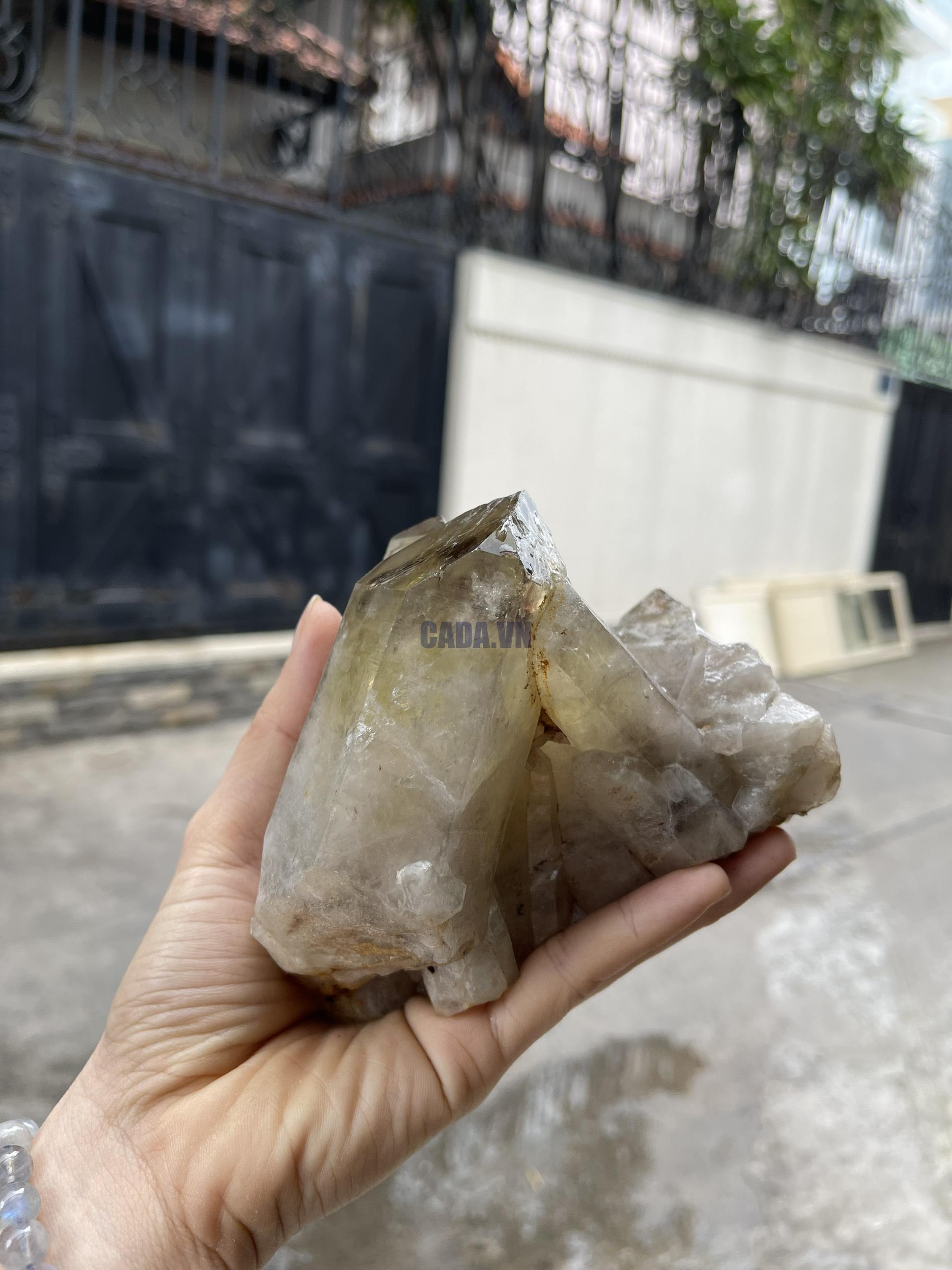 CỤM TINH THỂ THẠCH ANH KHÓI VÀNG - Smoky citrine quartz