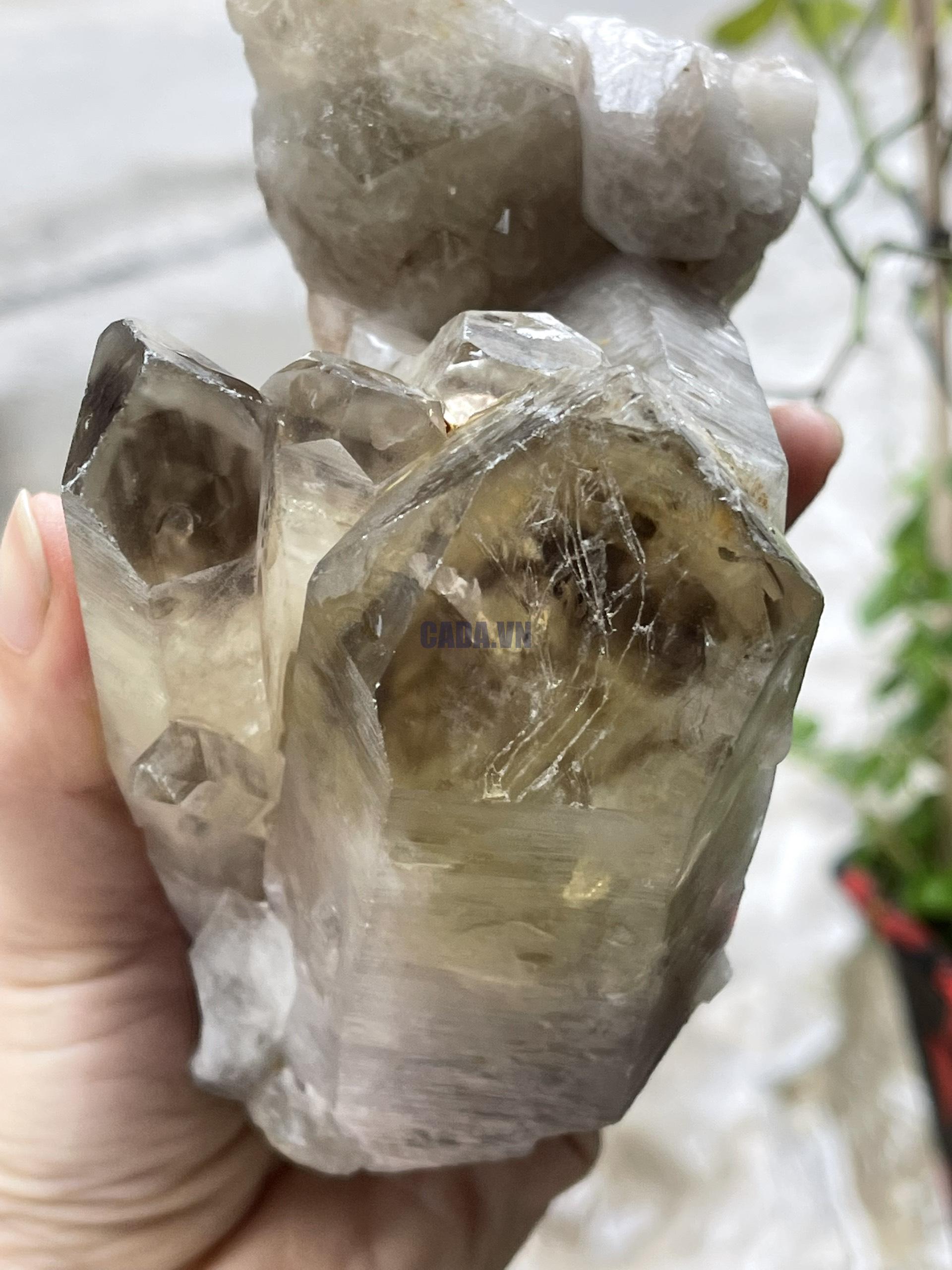 CỤM TINH THỂ THẠCH ANH KHÓI VÀNG - Smoky citrine quartz