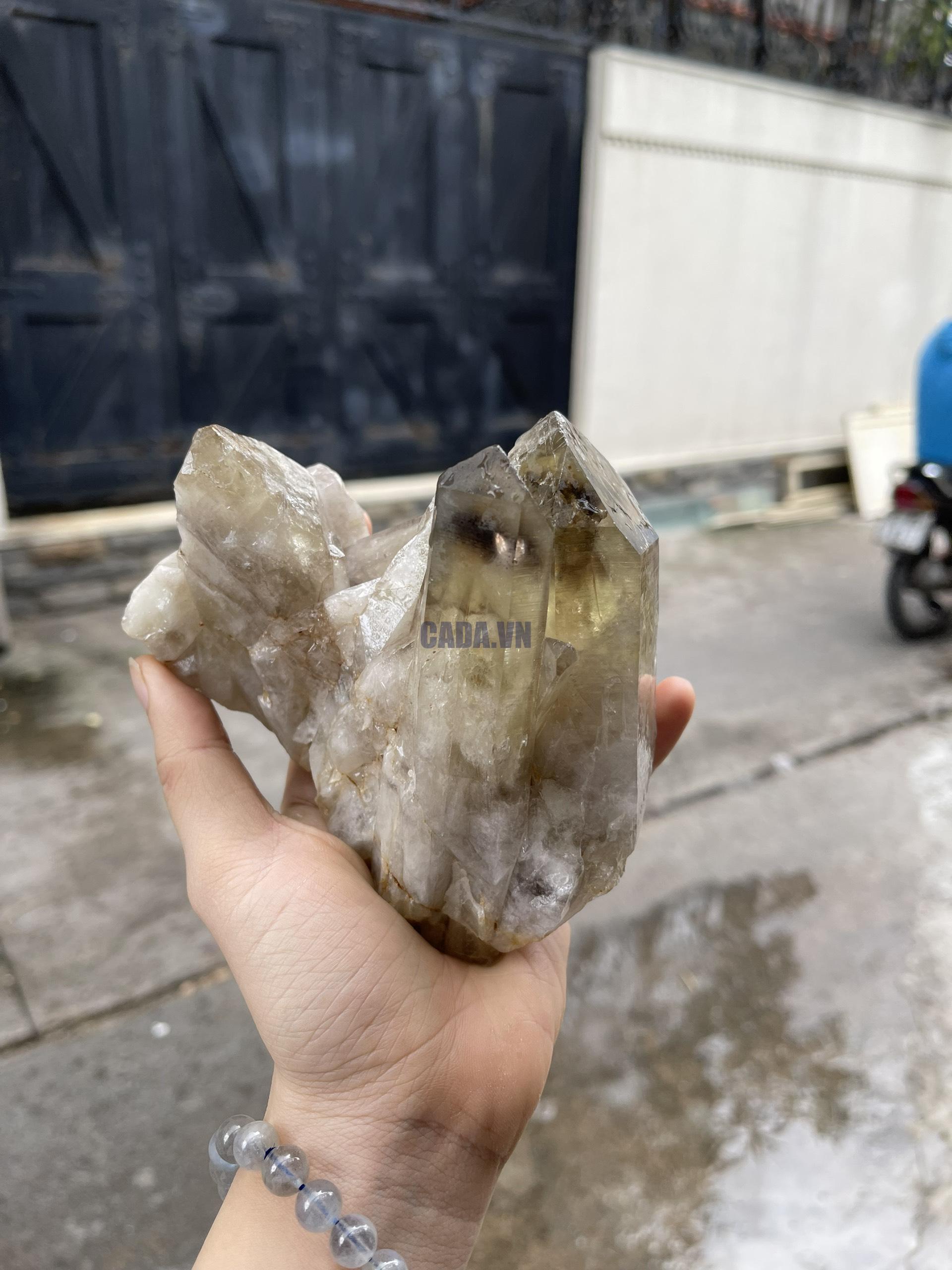 CỤM TINH THỂ THẠCH ANH KHÓI VÀNG - Smoky citrine quartz