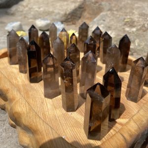 Trụ thạch anh khói - smoky quartz point - Trụ đá thanh tẩy, tarot, sưu tầm