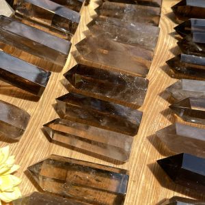 Trụ thạch anh khói - smoky quartz point - Trụ đá thanh tẩy, tarot, sưu tầm