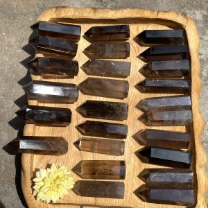 Trụ thạch anh khói - smoky quartz point - Trụ đá thanh tẩy, tarot, sưu tầm