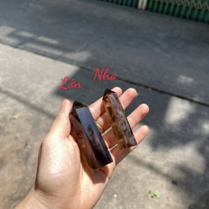 Trụ thạch anh khói - smoky quartz point - Trụ đá thanh tẩy, tarot, sưu tầm