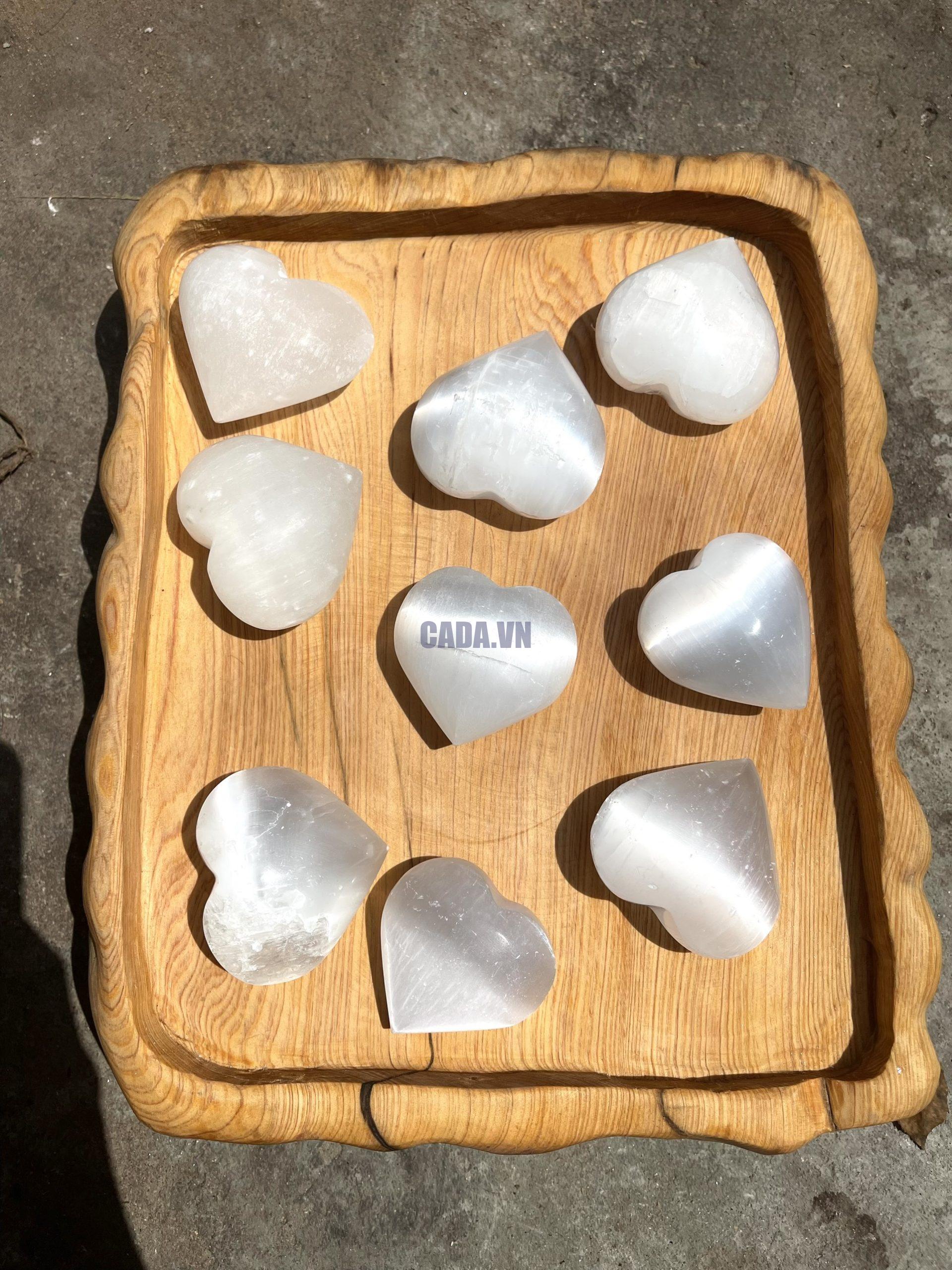 Trái tim đá selenite - Selenite Heart - Đá thanh tẩy, tarot, sưu tầm