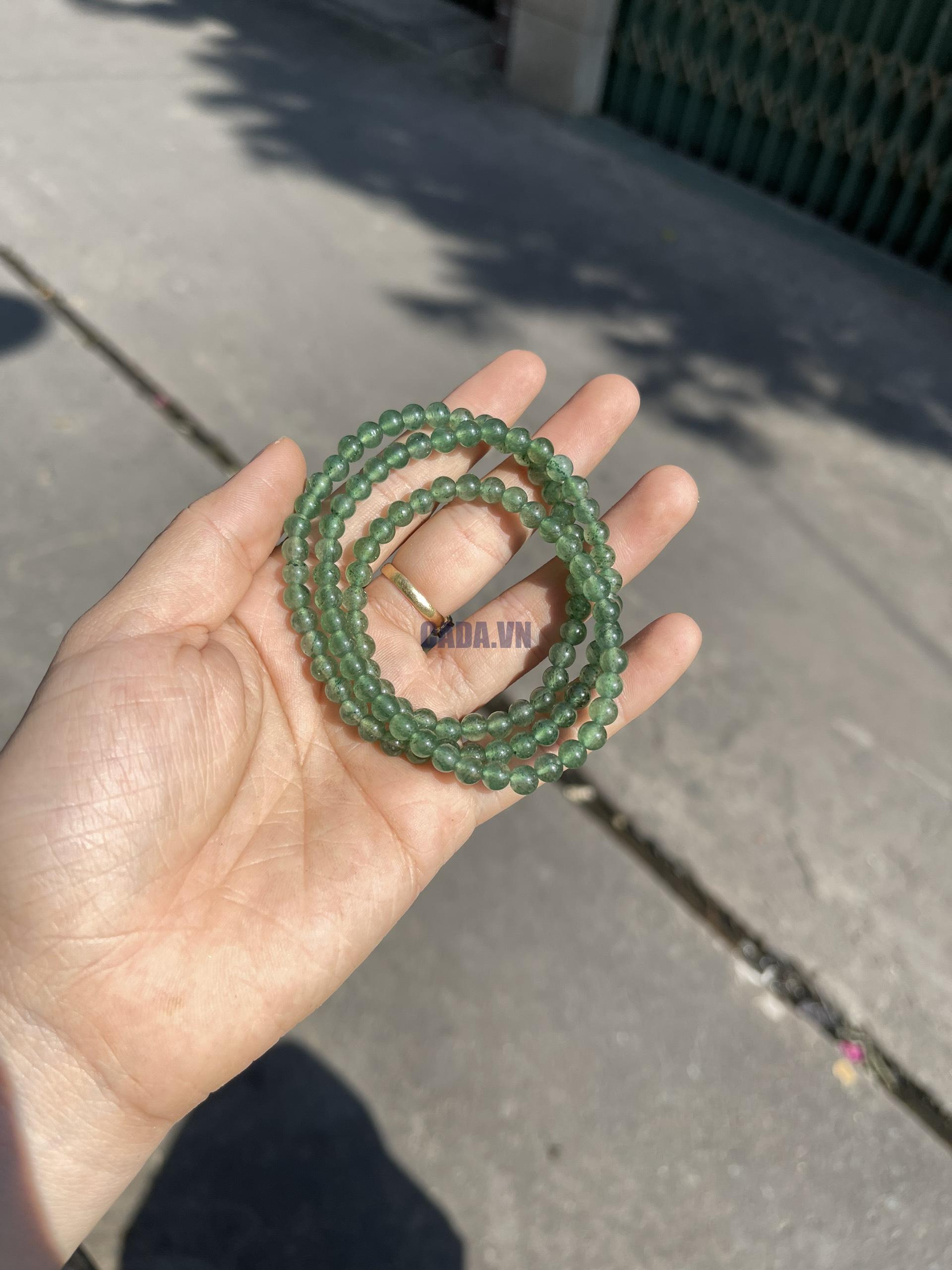 Vòng tay đá Thạch Anh Dâu Tây Xanh (Green Strawberry Quartz)