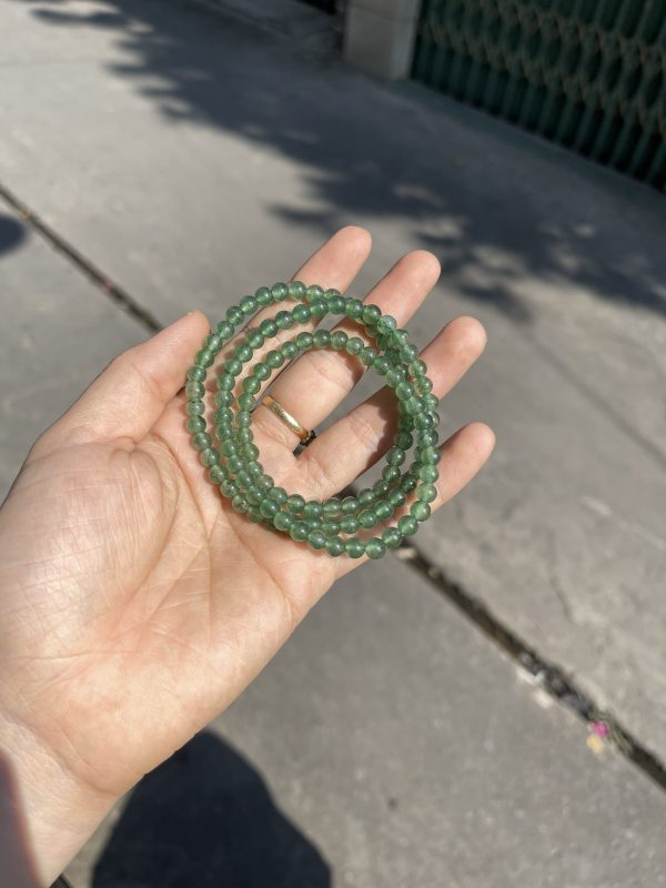 Vòng tay đá Thạch Anh Dâu Tây Xanh (Green Strawberry Quartz)