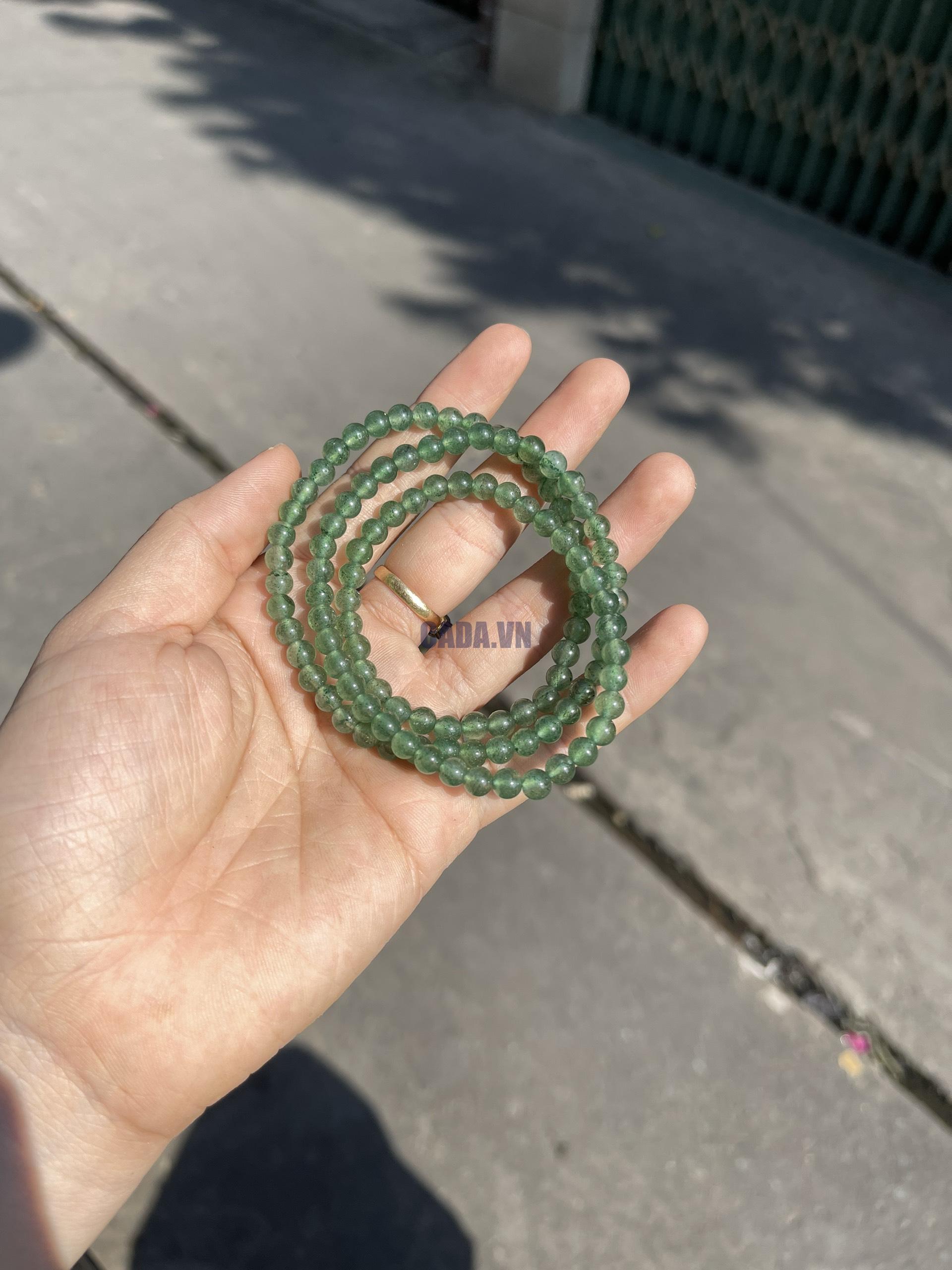 Vòng tay đá Thạch Anh Dâu Tây Xanh (Green Strawberry Quartz)