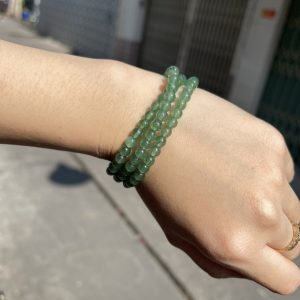 Vòng tay đá Thạch Anh Dâu Tây Xanh (Green Strawberry Quartz)