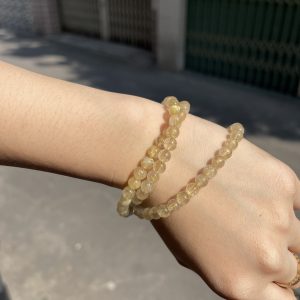 Vòng tay đá Thạch Anh Tóc Vàng (Yellow Rutilated Quartz)