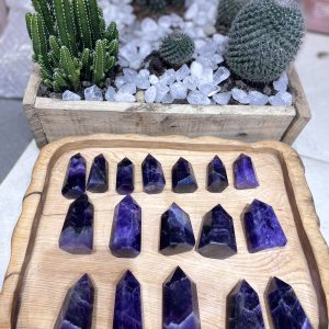 Trụ Thạch Anh Tím dáng mập - Amethyst point - Trụ đá thanh tẩy, tarot, sưu tầm