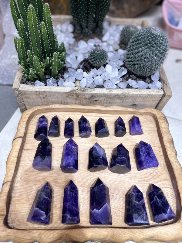 Trụ Thạch Anh Tím dáng mập - Amethyst point - Trụ đá thanh tẩy, tarot, sưu tầm