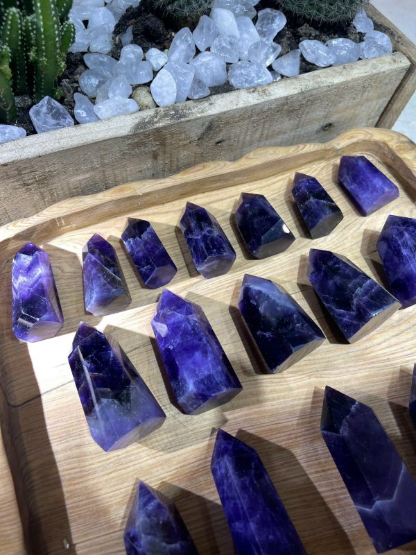 Trụ Thạch Anh Tím dáng mập - Amethyst point - Trụ đá thanh tẩy, tarot, sưu tầm