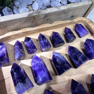 Trụ Thạch Anh Tím dáng mập - Amethyst point - Trụ đá thanh tẩy, tarot, sưu tầm