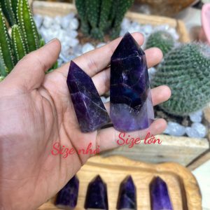 Trụ Thạch Anh Tím dáng mập - Amethyst point - Trụ đá thanh tẩy, tarot, sưu tầm