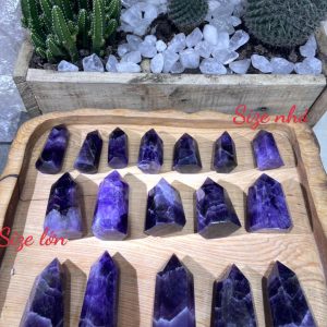 Trụ Thạch Anh Tím dáng mập - Amethyst point - Trụ đá thanh tẩy, tarot, sưu tầm