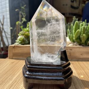 Trụ Thạch Anh Trắng trong - Clear Quartz Point, KT: 17.5x8 CM, KL: 0.79 KG (TTT140)