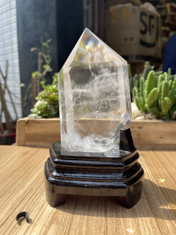Trụ Thạch Anh Trắng trong - Clear Quartz Point, KT: 17.5x8 CM, KL: 0.79 KG (TTT140)