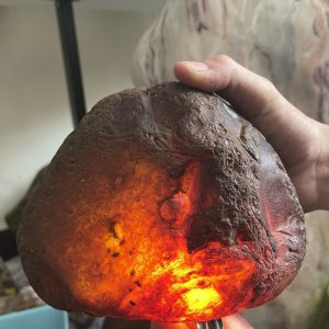 Đá Mã Não cuội thông đèn tốt - Mã Não Đỏ - Red Agate (NC02)