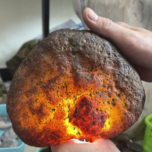 Đá Mã Não cuội thông đèn tốt - Mã Não Đỏ - Red Agate (NC02)