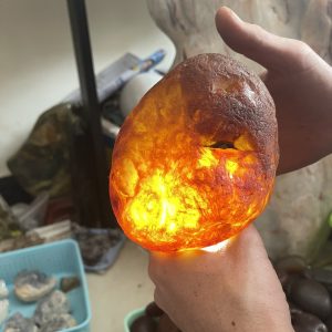 Đá Mã Não cuội thông đèn tốt - Mã Não Đỏ - Red Agate (NC04)