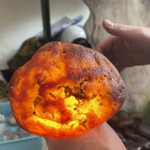 Đá Mã Não cuội thông đèn tốt - Mã Não Đỏ - Red Agate (NC04)