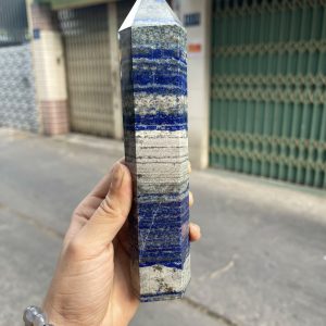 Trụ đá Thiên Thanh - Lapis Lazuli, KT: 19.5x4.5 CM, KL: 0.59 KG (TL09)