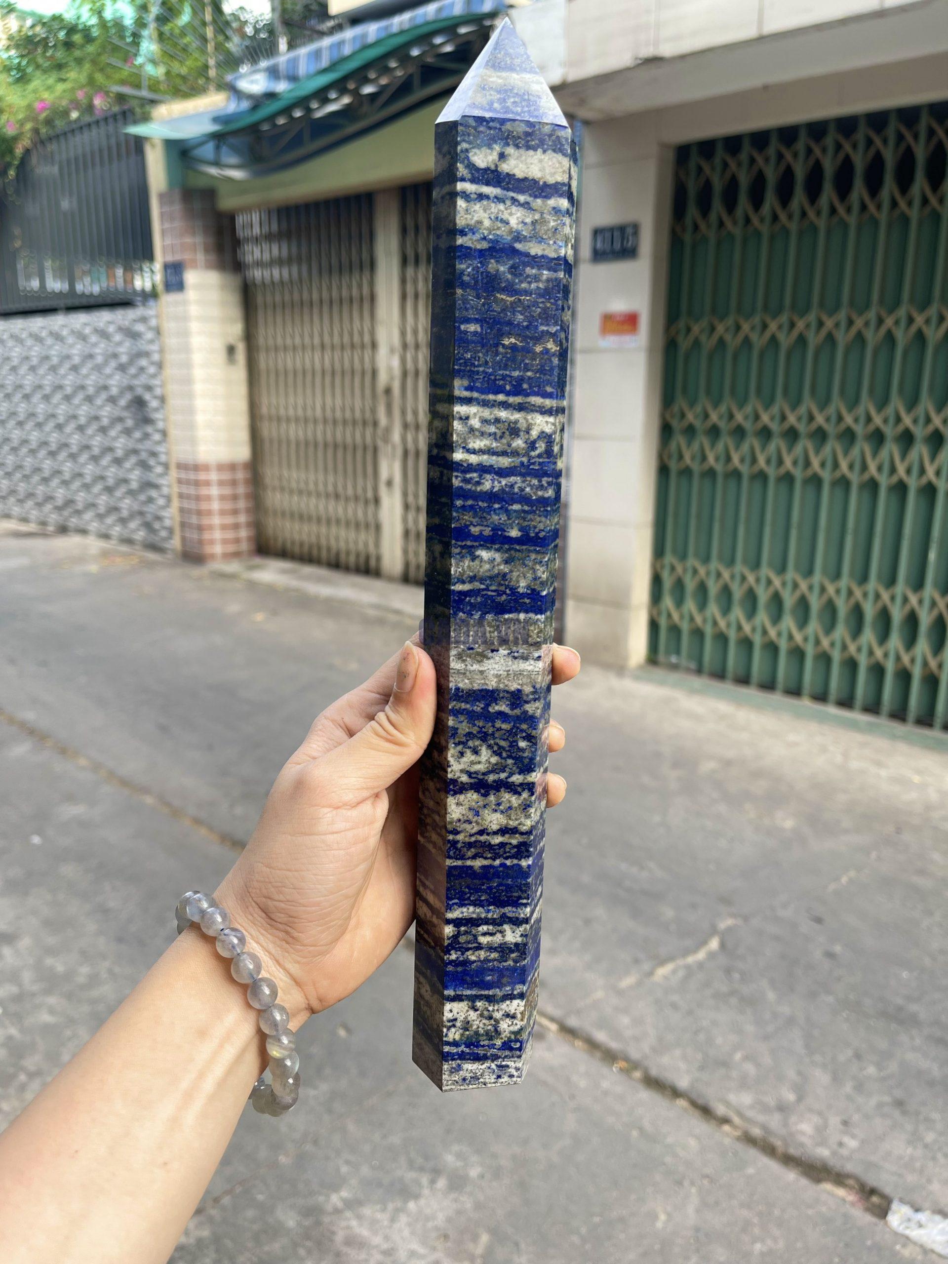 Trụ đá Thiên Thanh - Lapis Lazuli, KT: 32.5x5 CM, KL: 1.075 KG (TL10)