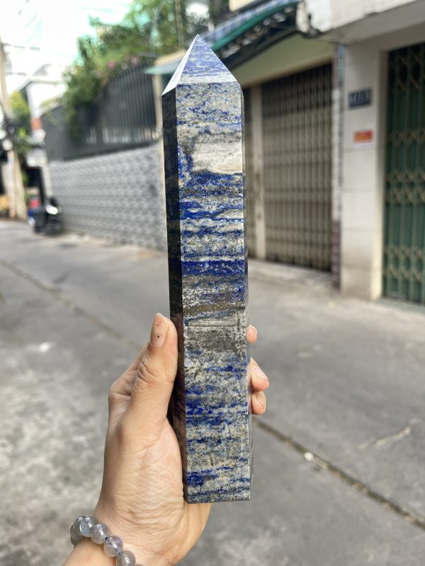 Trụ đá Thiên Thanh - Lapis Lazuli, KT: 22x4.5 CM, KL: 0.735 KG (TL11)