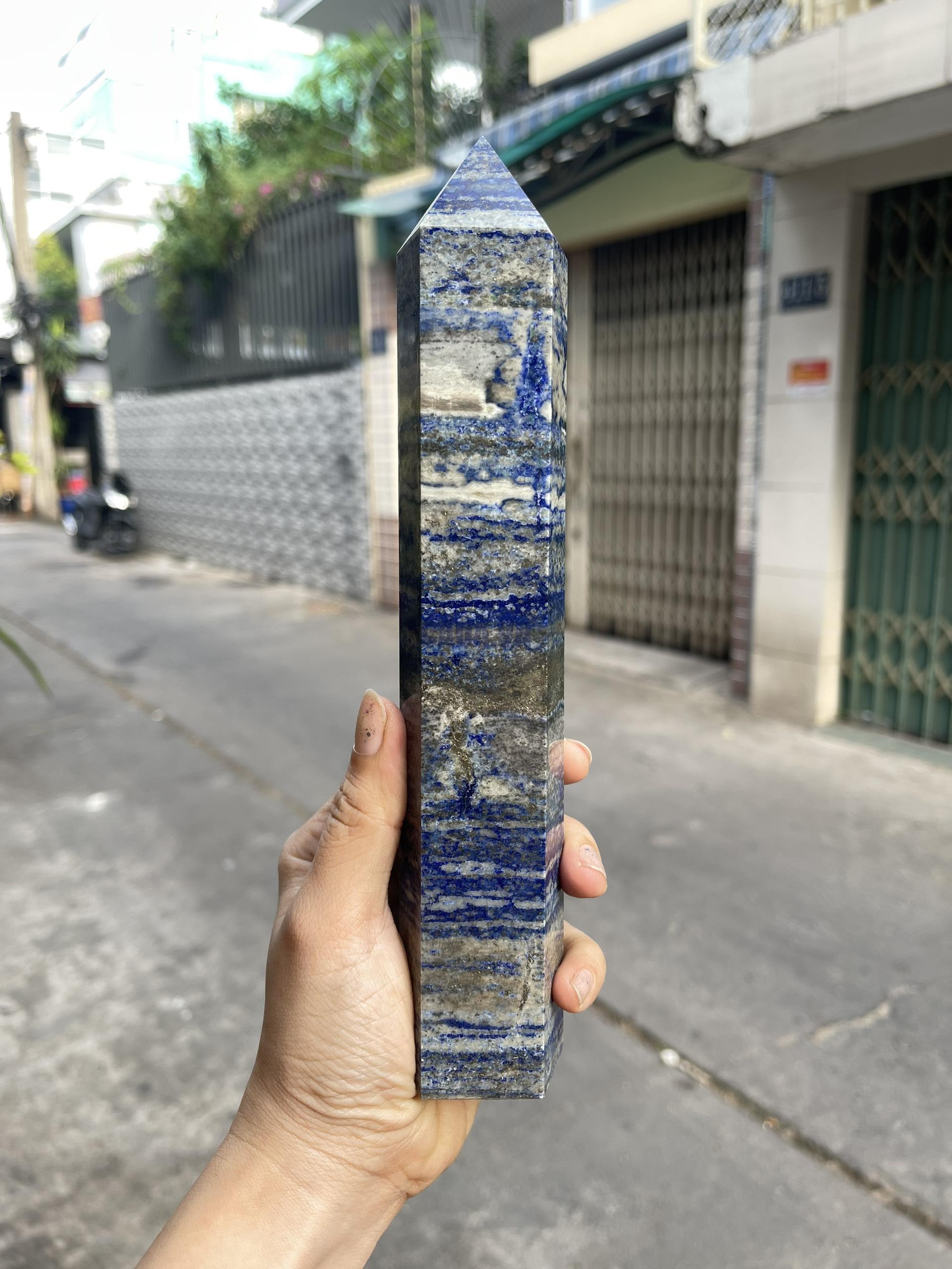 Trụ đá Thiên Thanh - Lapis Lazuli, KT: 22.5x4 CM, KL: 0.725 KG (TL12)