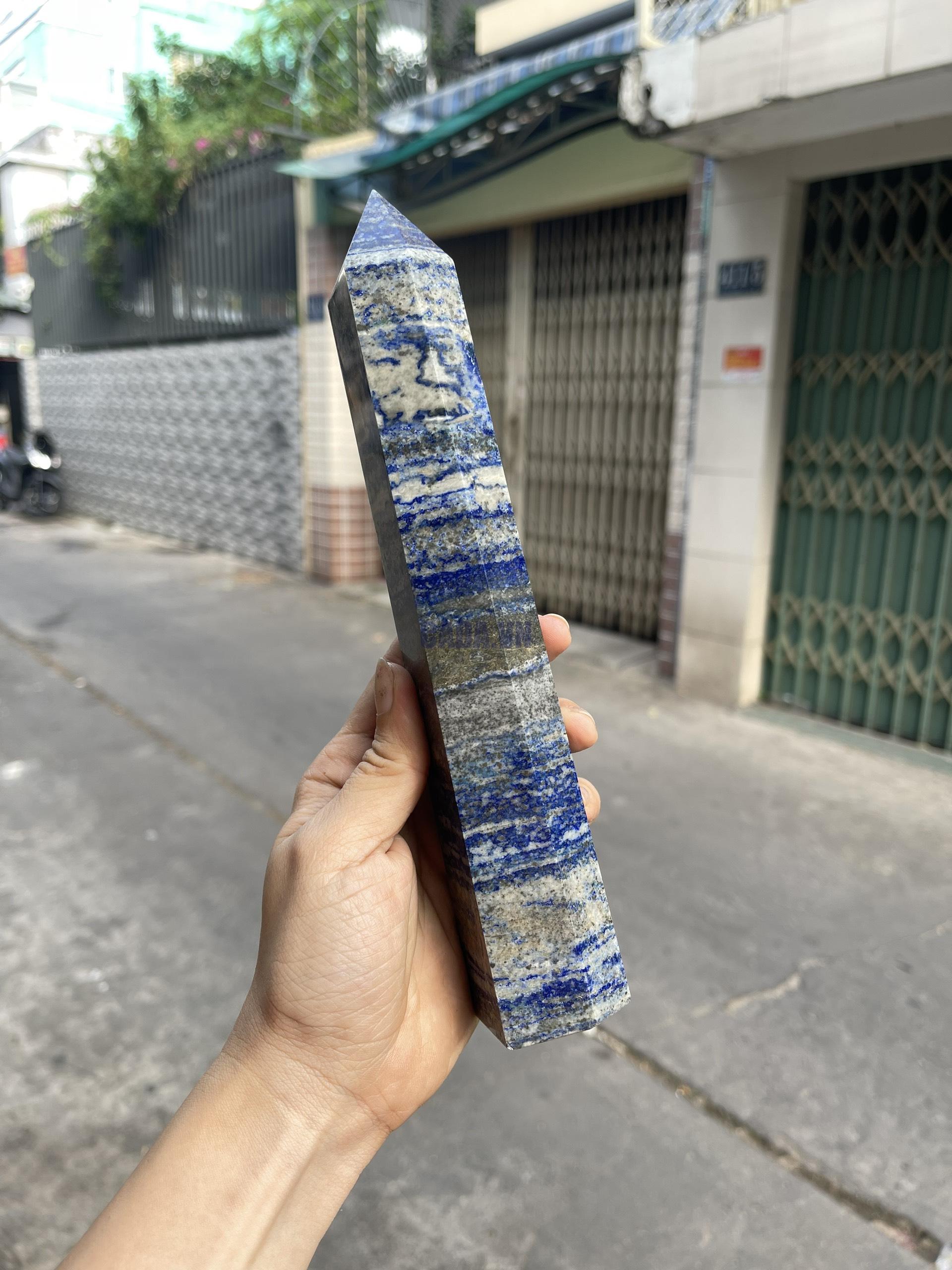 Trụ đá Thiên Thanh - Lapis Lazuli, KT: 22.5x4 CM, KL: 0.725 KG (TL12)