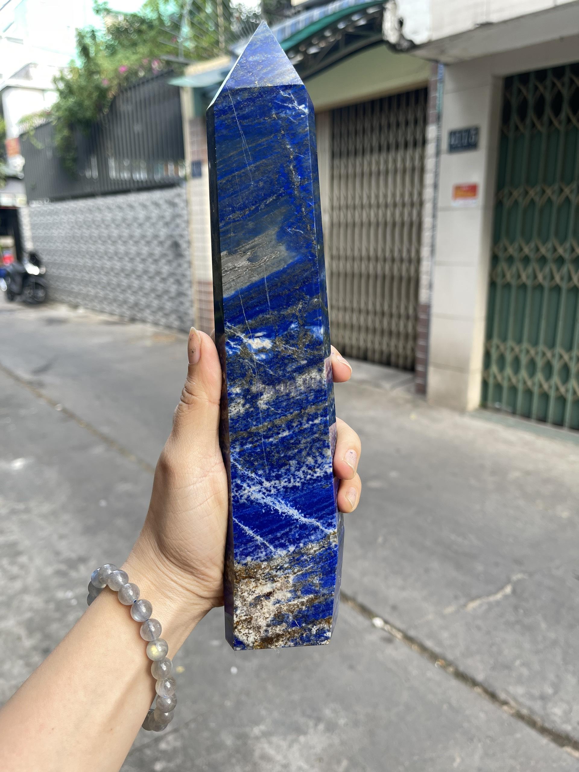 Trụ đá Thiên Thanh - Lapis Lazuli, KT: 27x5 CM, KL: 1 KG (TL13)