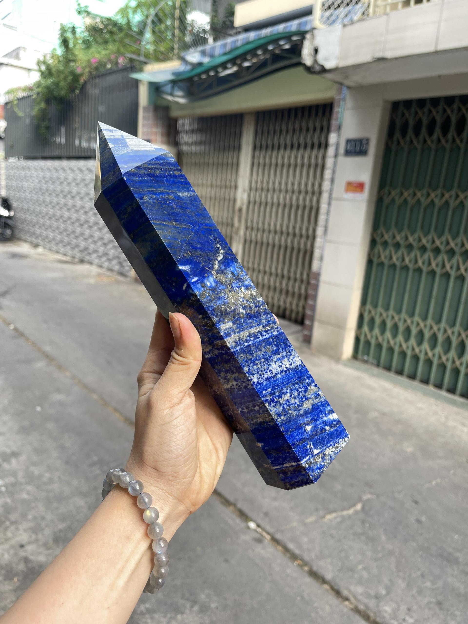 Trụ đá Thiên Thanh - Lapis Lazuli, KT: 26x7 CM, KL: 1.555 KG (TL14)