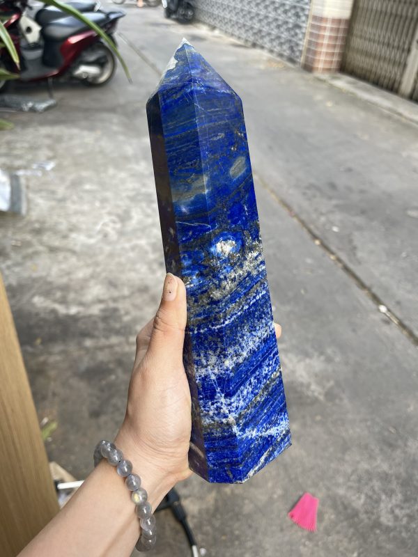 Trụ đá Thiên Thanh - Lapis Lazuli, KT: 26x7 CM, KL: 1.555 KG (TL14)