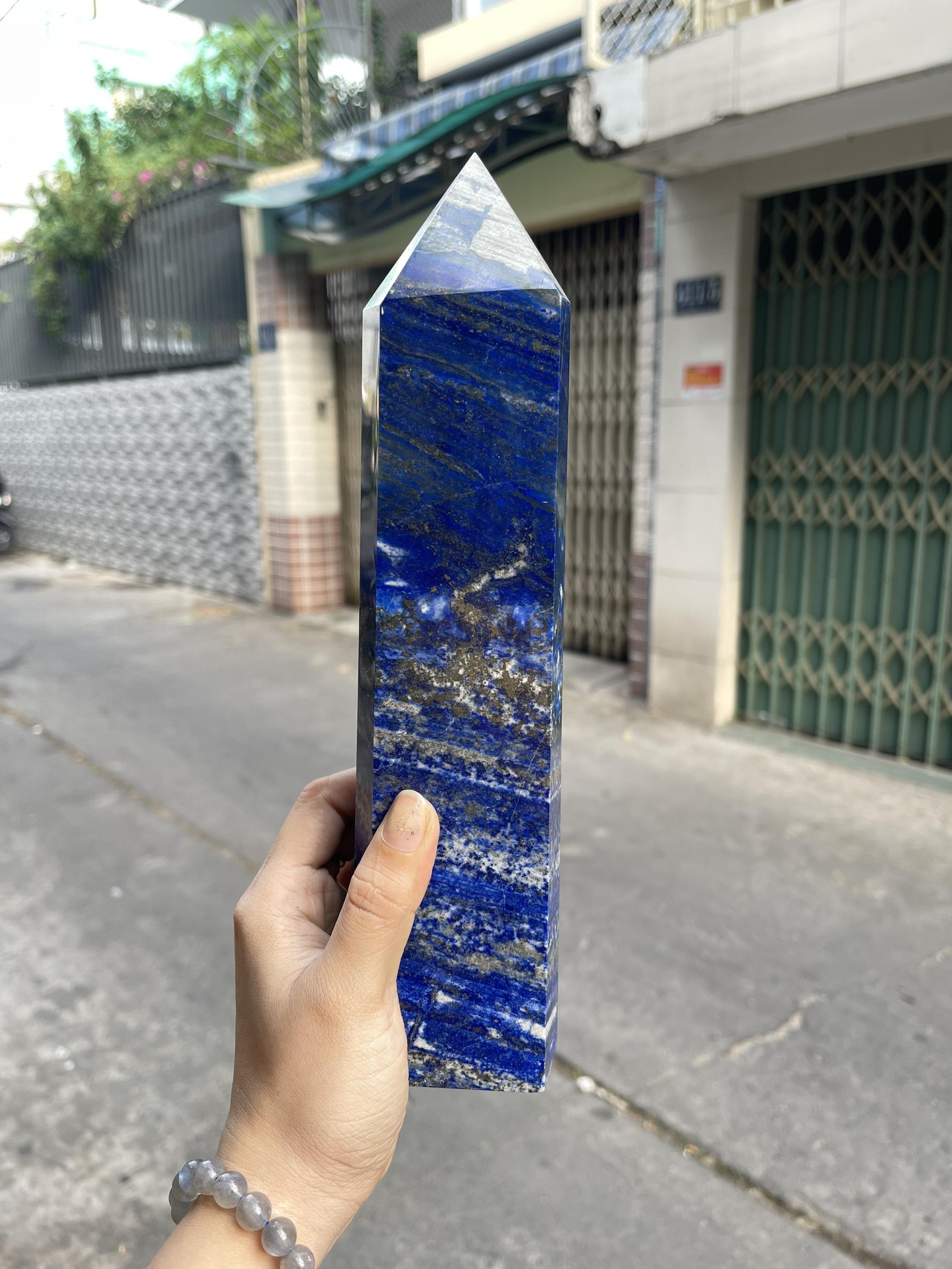 Trụ đá Thiên Thanh - Lapis Lazuli, KT: 26x7 CM, KL: 1.555 KG (TL14)